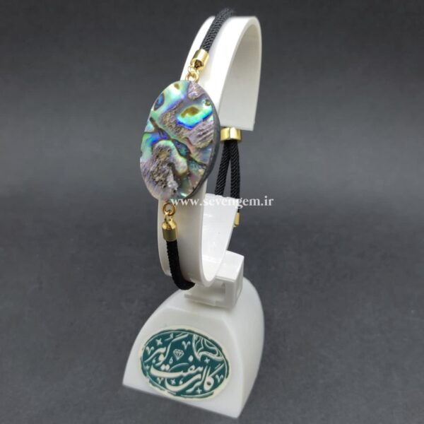 خرید دستبند زنانه سنگ صدف آبالون