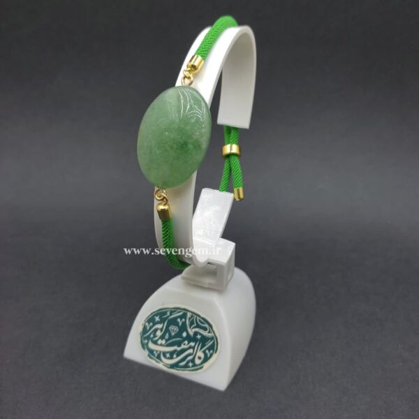 دستبند زنانه سنگ آونتورین سبز تراش بیضی (کدB308)