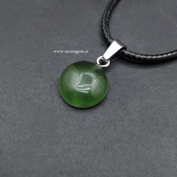 گردنبند سنگ شاه مقصود افغان تراش دایره (کدB478)