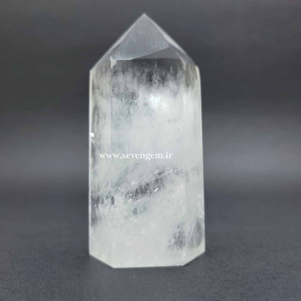 منشور کریستال کوارتز برزیلی یخ دار (کدB556)