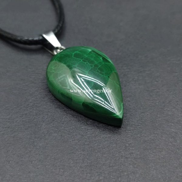 خرید گردنبند سنگ مالاگیت کنگو تراش اشکی