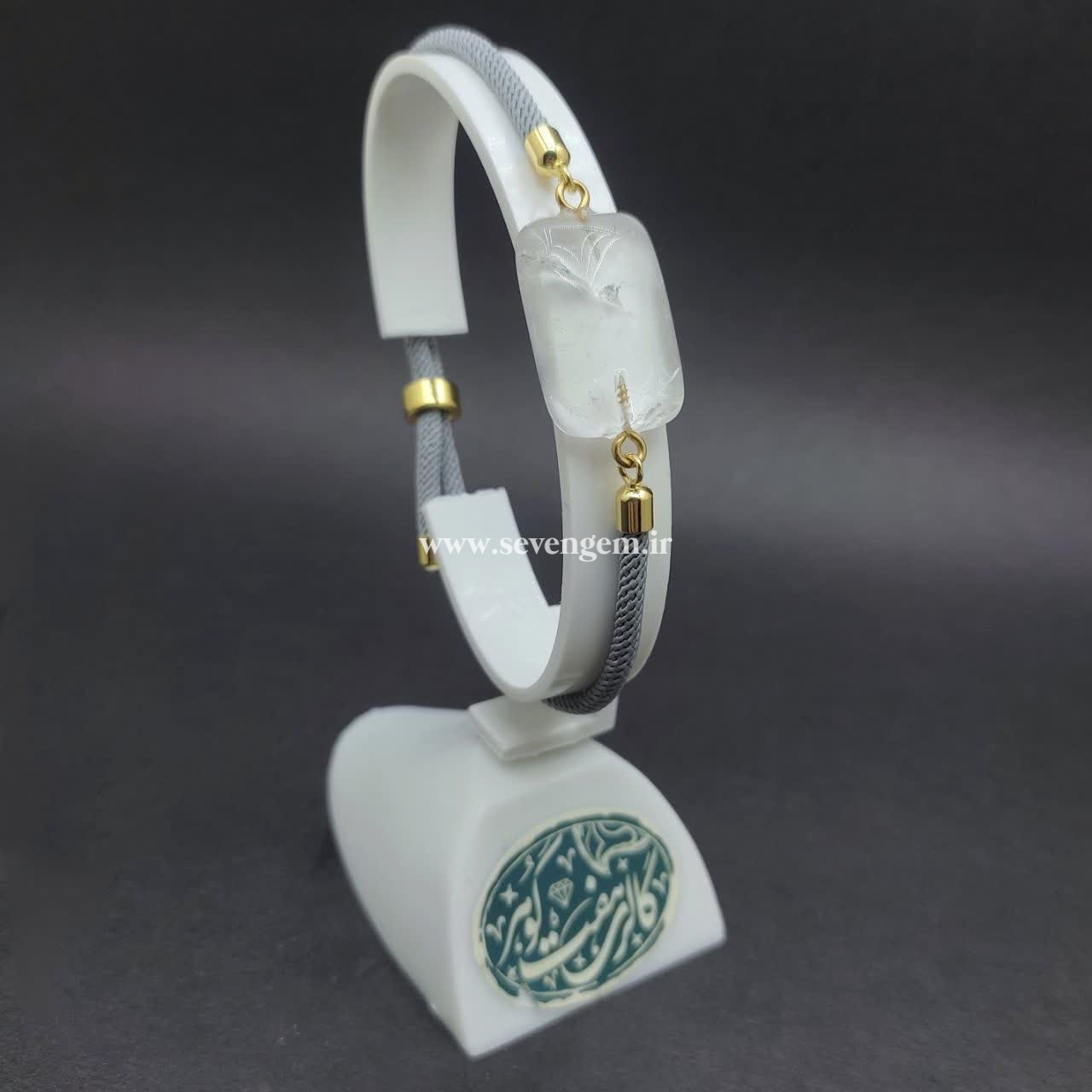 خرید دستبند زنانه سنگ کریستال کوارتز برزیلی