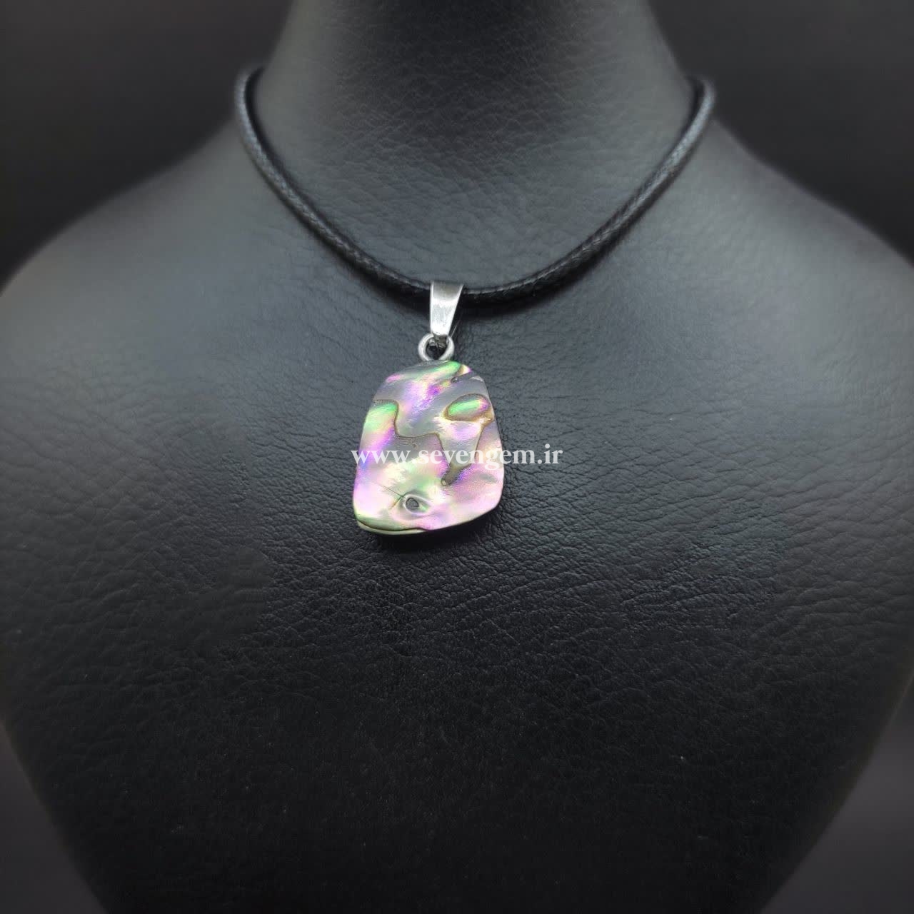 گردنبند صدف آبالون تراش دفرمه (کدB577)